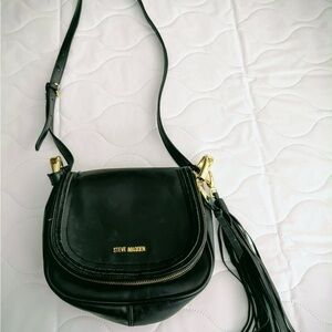 Steve Madden Black Crossbody Bag with Gold Accents